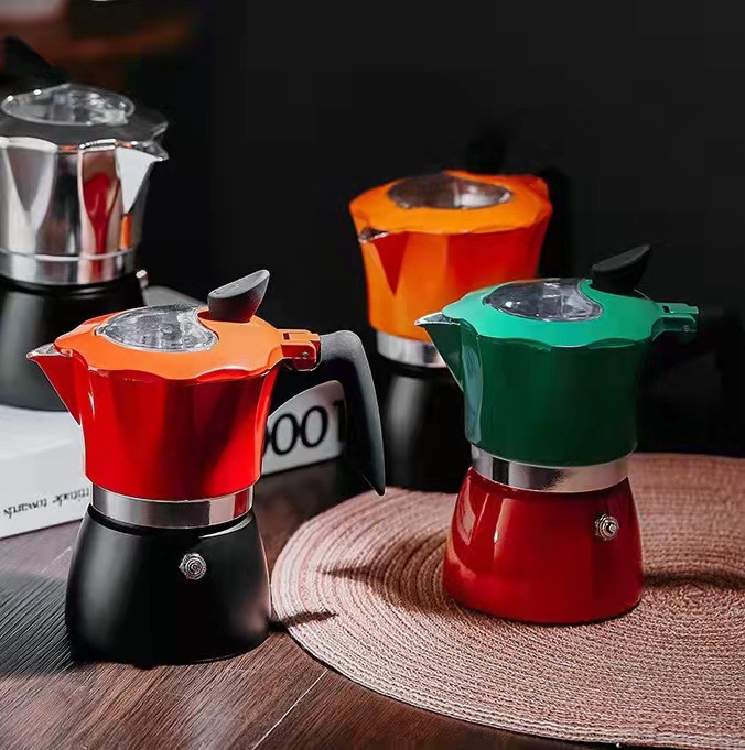 Quality Coffee Equipment - Bicolore 150/300ML Copertura visiva Moka Pot