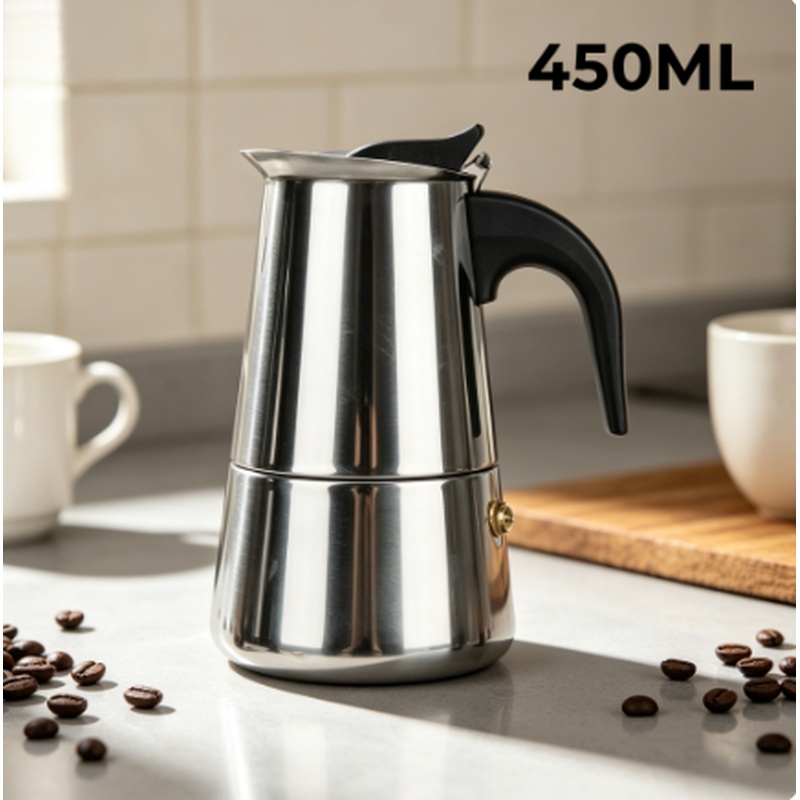Quality Coffee Equipment - Caffettiera Moka in Acciaio Inox Multi-Coppa